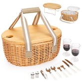 STBoo picnic basket for two with wine table, ideal for romantic outdoor meals.