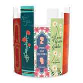 STEEL MILL & CO Ceramic Desk Pot with stacked book spines for elegant desk organization.