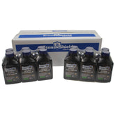 Stens 2-Cycle Engine Oil bottle with blue color for easy identification in 50:1 mixes.