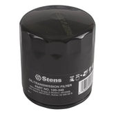 Stens oil filter 120-345 side view showing compact design and filtration capability.