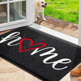 StepLively door mat with embossed home pattern welcomes guests and hides daily dirt.