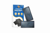 Sticky Stop glue trap captures a rat under furniture, discreet indoor pest control.