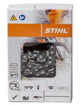 Stihl 3610 005 0055 chain close-up showing 0.043 inch gauge for clean cuts