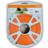 Stihl orange trimmer line 0.095 inch spool demonstrates durability for tough lawns.
