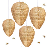 Stingmon four-pack wasp nest decoy hanging deters wasps from outdoor areas.