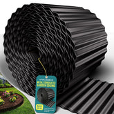 STIRLINGEAR 50ft corrugated edging roll defining garden borders with rustproof durability.