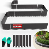 STIRLINGEAR galvanized edging straight section creates clean borders for flower beds.
