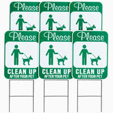 Stockroom Plus dog poop sign yard 12x9 inches in green and white promotes quick cleanup reminders.