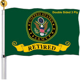 SUJEB retired army crest flag 3x5 outdoor, double-sided display for events