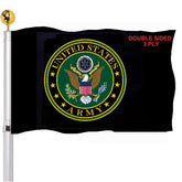 SUJEB US Army Crest Flag on a pole, double-sided display for outdoor pride.
