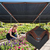 Sukh shade cloth garden showing 70% sun blocking for outdoor shade.