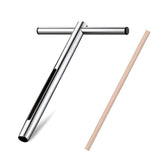 Sukiise soil sample probe 12-inch with t-handle in use, quick soil collection for accurate garden profiling.
