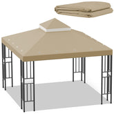 Sumfaller 10x10 double-tier canopy top cover for gazebo replacement
