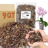 Sumloty Orchid Bark Potting Mix 9QT promotes fast drainage and air circulation.