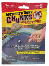 Summit Mosquito Dunk Chunk in water kills larvae for 30 days