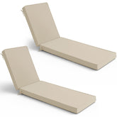 Summsun cream chaise lounge cushions on chair for comfortable outdoor lounging