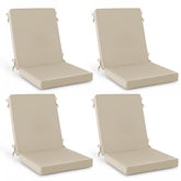 Summsun high-back outdoor dining chair cushion in cream for comfortable long meals.