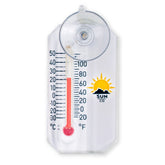 Sun Company Stickler suction-cup window thermometer for easy outdoor temperature checks.