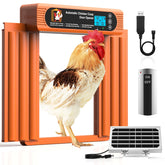 Sun Energise automatic coop door front view, robust design for reliable chicken access.