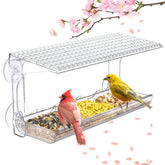 Sunally Window Bird Feeder with clear view for up-close indoor birdwatching.