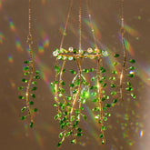Suncalla crystal suncatchers green leaf window display brighten spaces with rainbow light