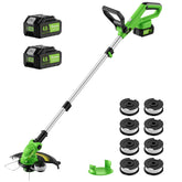 SUNCHERS 20V 12in cordless trimmer in action for thick growth