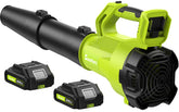 SUNCHERS leaf blower shows dual tubes for versatile debris clearing in gardens and driveways