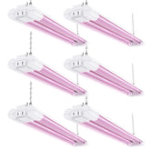 Sunco 6-pack 2ft grow light LED setup with hanging hardware for easy installation.
