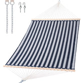 SUNCREAT hammock in blue with quick-dry Textilene fabric for weather-ready lounging
