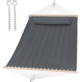 SUNCREAT portable tree hammock with wooden spreader-bar for stable outdoor lounging