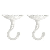 Sungmor heavy-duty ceiling hook for planters in white with a durable cast iron build