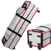 SUNICO 10x10 canopy bag front view with roller wheels for easy transport.