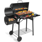 SUNLIFER charcoal grill offset smoker main chamber with thermometer for precise cooking