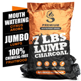 Sunlight Charcoal jumbo lump pieces for consistent heat and even searing.