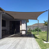 Sunny Guard sun shade sail front view blocks sun for outdoor comfort