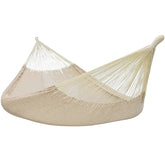 Sunnydaze handwoven XXL Mayan hammock in natural color offers expansive outdoor seating.