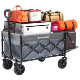 SUNNYFEEL foldable wagon with tailgate design adds cargo space