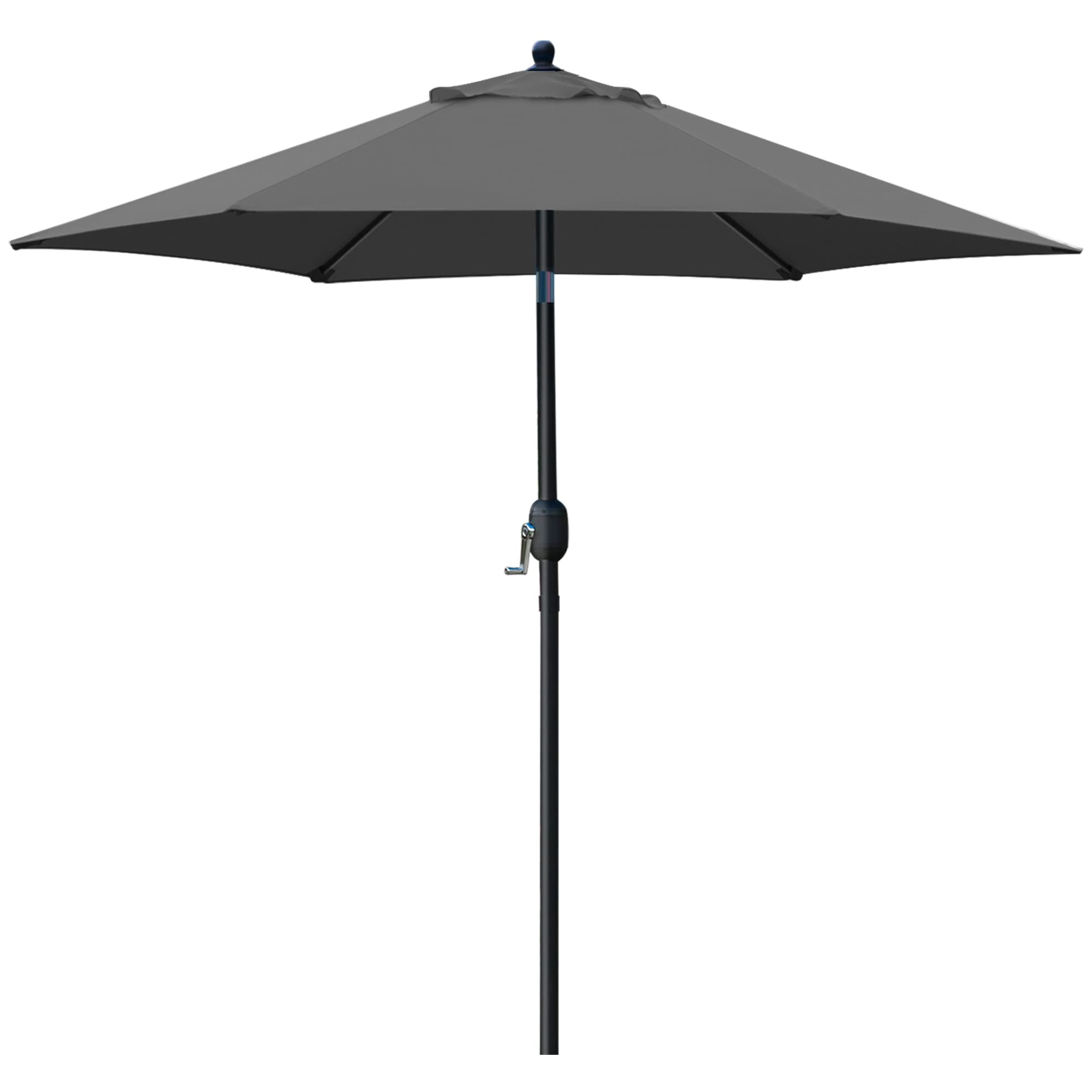 Sunnyglade 7.5ft patio umbrella with tilt-crank offering adjustable shade for outdoor dining.