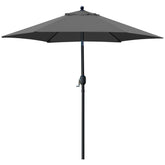 Sunnyglade 7.5ft patio umbrella with tilt-crank offering adjustable shade for outdoor dining.