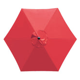 Sunnyglade 7.5ft red umbrella canopy front view, durable shade for patios