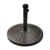 Sunnyglade umbrella base with a decorative bronze pattern for elegant outdoor styling.
