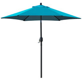 Sunnyglade Teal Blue Patio Umbrella open provides wide shade for outdoor seating