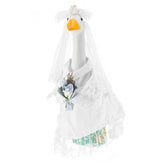 Sunnymove bride goose outfit on a 23-inch statue enhances garden wedding visuals