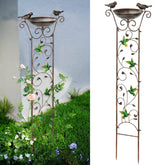 SUNNYPARK antique garden trellis with hummingbirds adds decorative charm to climbing flowers.