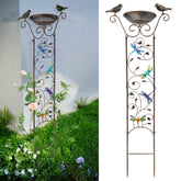 SUNNYPARK bird bath with trellis top bowl attracts birds and adds garden charm.