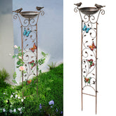 SUNNYPARK Bird Bath with Trellis: decorative top bath attracts birds to your garden
