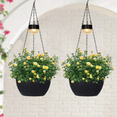 SUNNYPARK solar hanging planter 2-pack lights outdoor evenings with ambient glow.