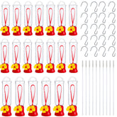 Sunnyray 10-pack hummingbird feeders outdoors attract vibrant hummingbirds.