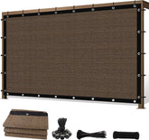 Sunocity shade cloth 8x16 mocha pergola cover provides cool shade.