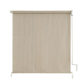 Sunoff outdoor roller shade on porch, cordless for safe, easy privacy.